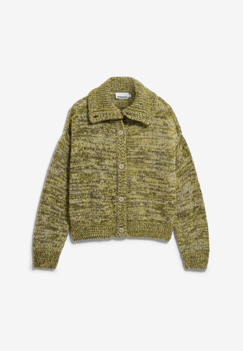 MOULINÉ BRUSHED STRICKJACKE | oatmilk-mosslace