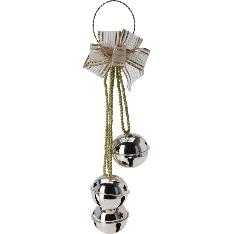 Gold Jingle Bells Door Hanger | Extra Large Christmas Bells Garland - 43cm