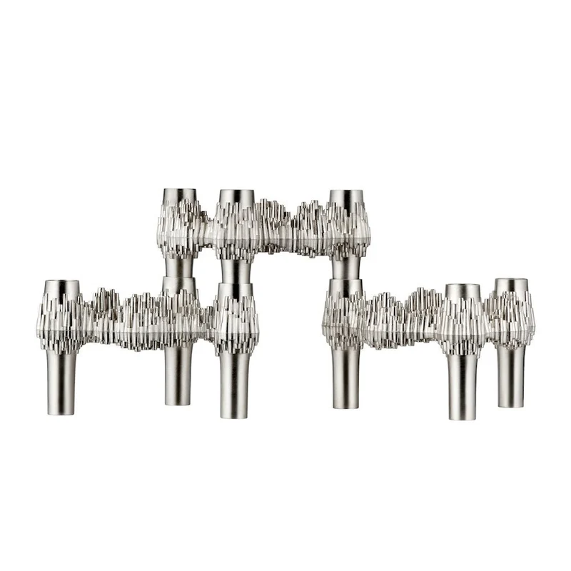 Kerzenhalter Quist Brushed Chrom 3er Set - Stoff Nagel
