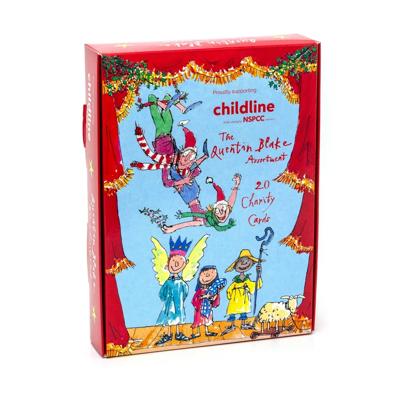 Pack of 20 Quentin Blake Charity Christmas Cards | Box with 5 Designs for NSPCC