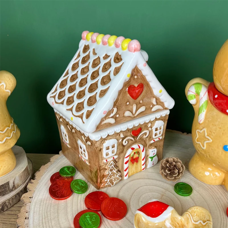 Medium Christmas Gingerbread Biscuit Barrel | Gingerbread House Cookie Jar
