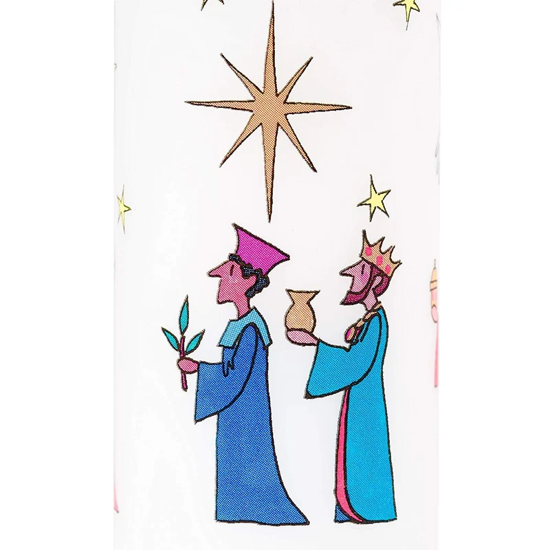 Traditional Countdown To Christmas Advent Dinner Pillar Candle ~ Wise Men Design (Large Size)