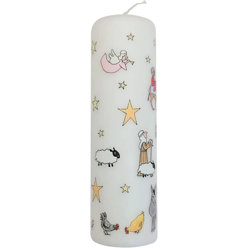 Traditional Countdown To Christmas Advent Candle | Christmas Nativity Pillar Advent Candle With Numbers | Advent Christmas Candle Festive Pillar Candle