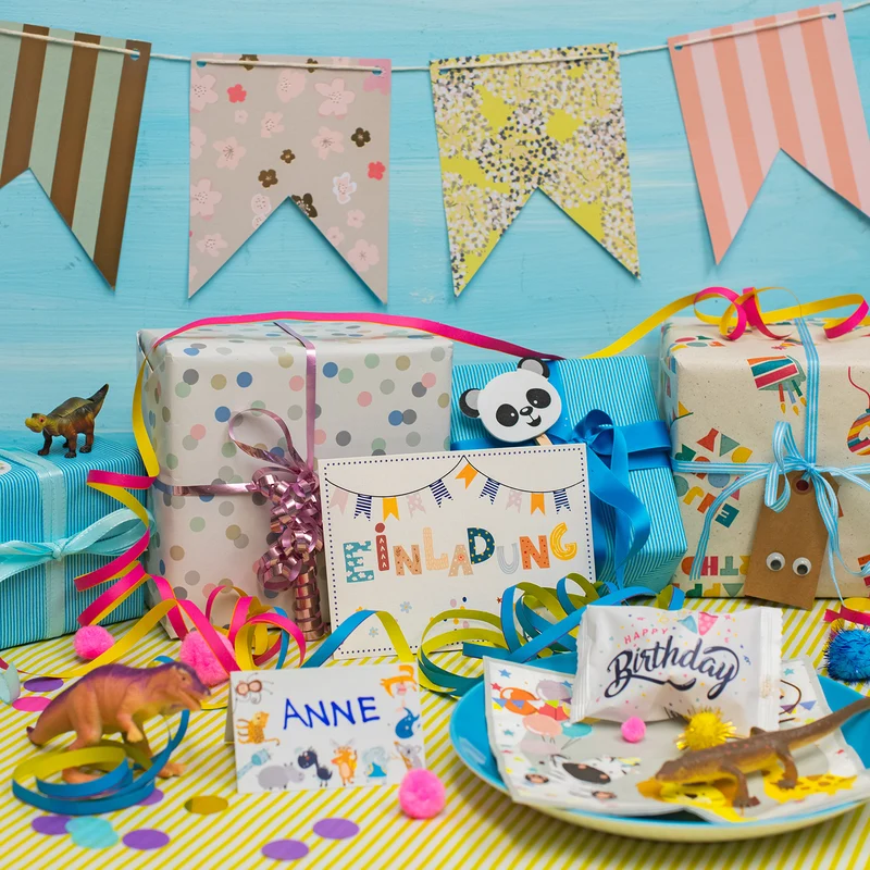 Tischkarten Tiere 25 Stück für Einschulung und Kinderfest, 8,5 × 5,5 cm