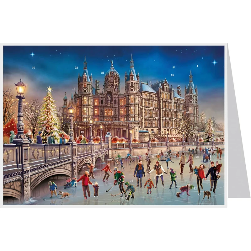 Christmas at Schwerin Castle Christmas Advent Calendar Greetings Card & Envelope