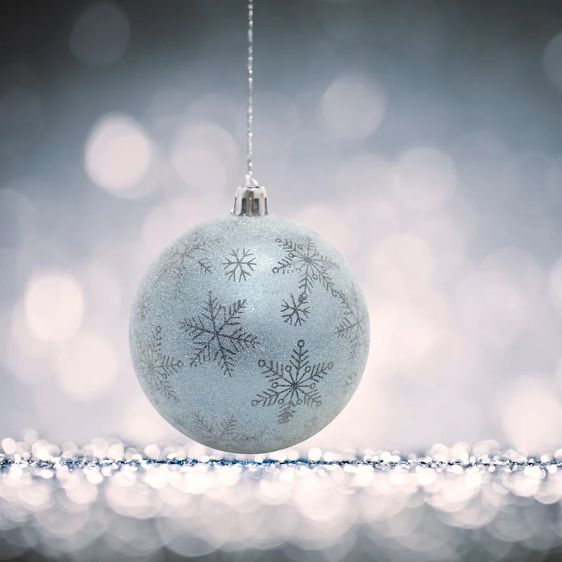 6 Piece Frosted Blue Christmas Baubles | Christmas Tree Decorations | Blue Xmas Baubles Christmas Decor