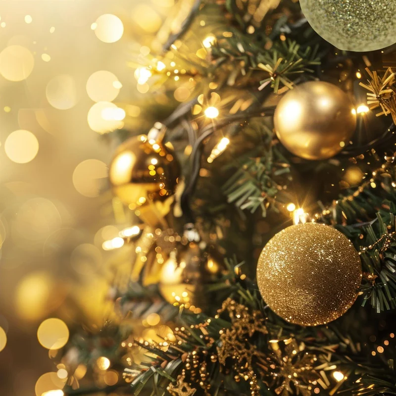 24 Piece Gold Mini Christmas Baubles | Christmas Tree Decorations | Gold Xmas Baubles Christmas Decor