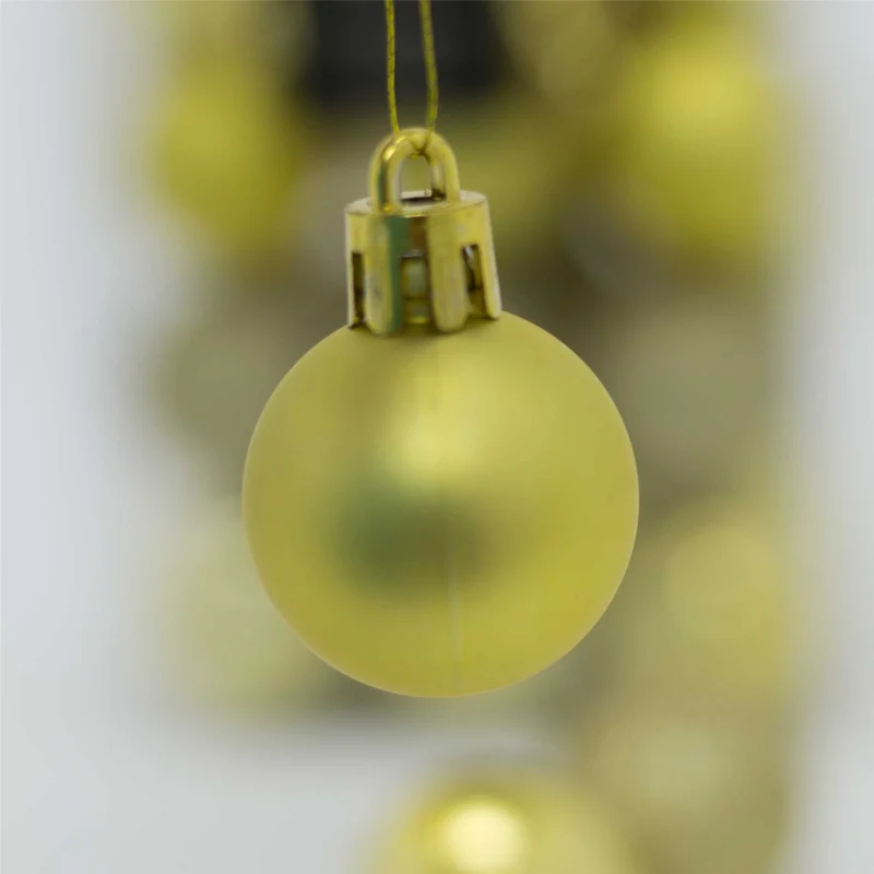 24 Piece Gold Mini Christmas Baubles | Christmas Tree Decorations | Gold Xmas Baubles Christmas Decor