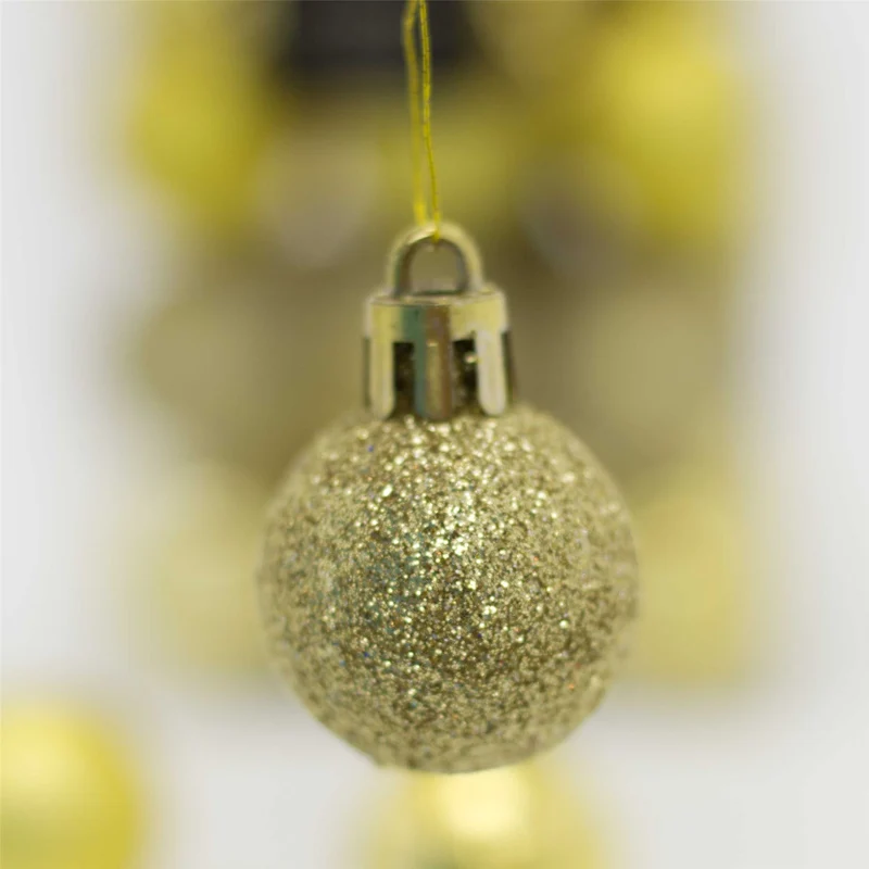 24 Piece Gold Mini Christmas Baubles | Christmas Tree Decorations | Gold Xmas Baubles Christmas Decor