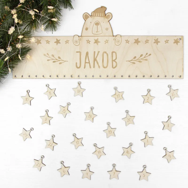 Adventskalender | Holz | Leiste | Bär | personalisierbar