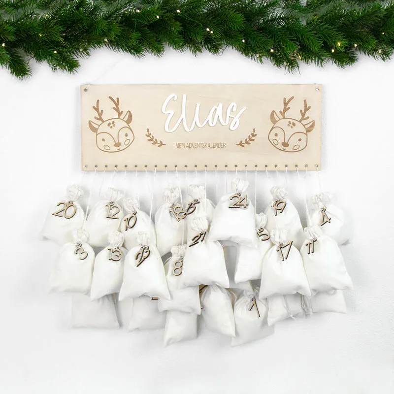 Adventskalender | Holz | Leiste | Rentier | Acryl | personalisierbar