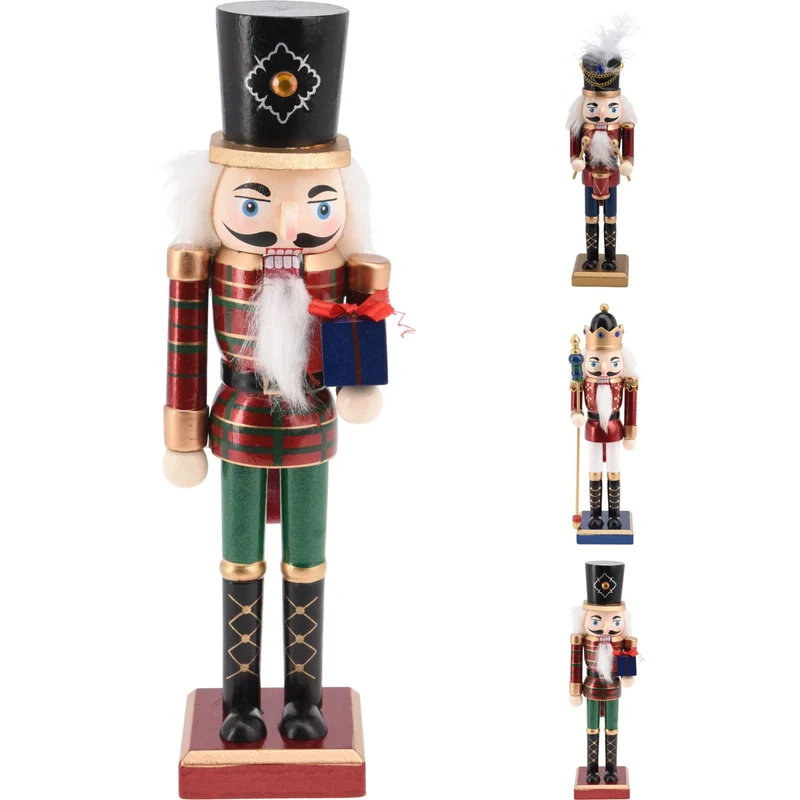 Traditional Christmas Nutcracker Soldier Wooden Figure with Moveable Parts 38cm