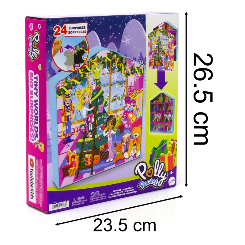 Polly Pocket Christmas Advent Calendar | Gingerbread House Playset & Doll Toy