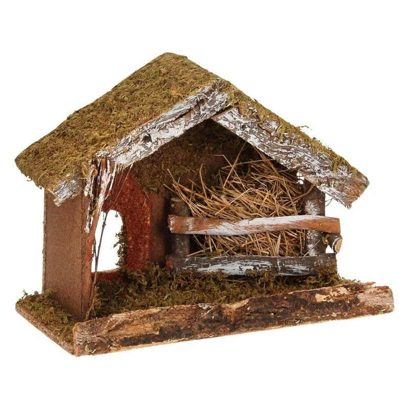 Traditional Rustic Stable Barn Christmas Decoration For Nativity Figures