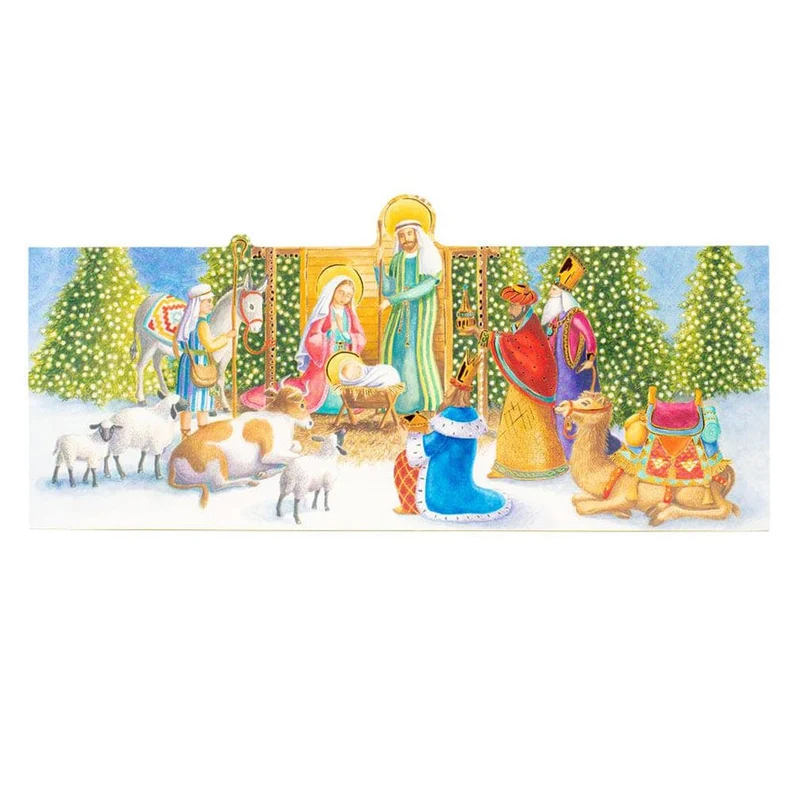 Pop-up 3D Nativity Christmas Advent Calendar | Fold-out Religious Calendar
