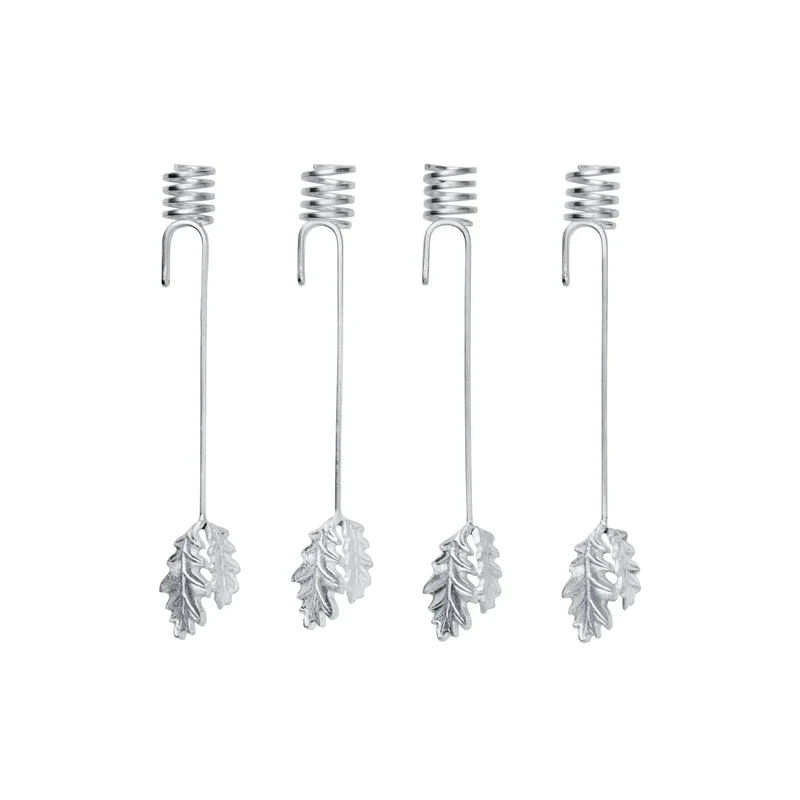 Oak Leaf Baumkerzenhalter 4er-Set Messing & Silber - ferm LIVING