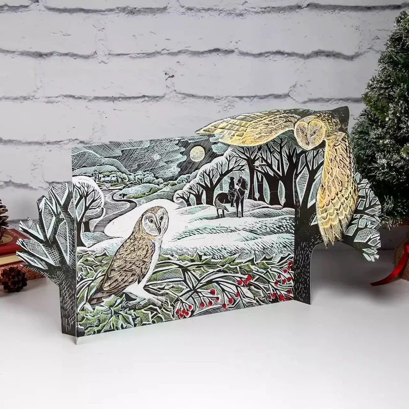 Owl in Winter Pop-up 3D Advent Calendar | Bird Christmas Calendar - 40x30cm