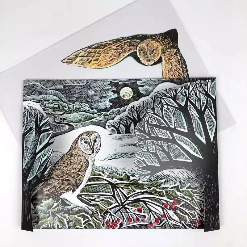 Owl in Winter Pop-up 3D Advent Calendar | Bird Christmas Calendar - 40x30cm