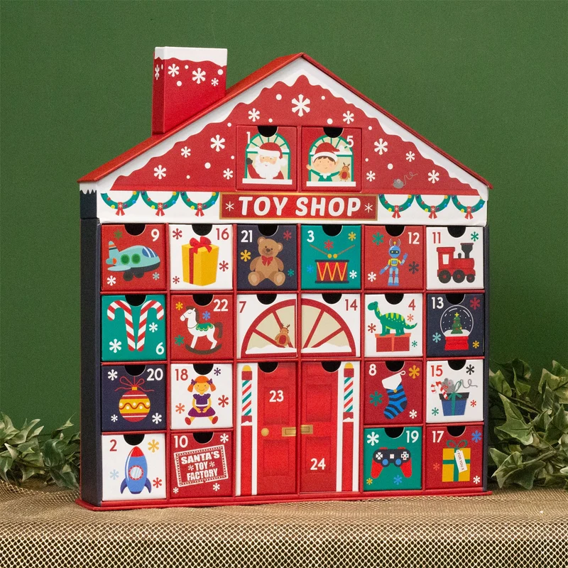 Santa's Toy Shop Christmas Advent Calendar | Fill Your Own Calendar - 41x39cm