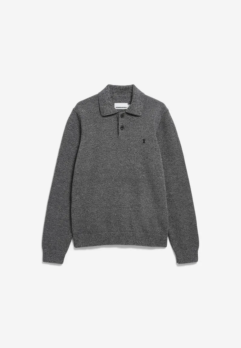 MOULINÉ STRICKLANGARMPOLO | black-oatmilk
