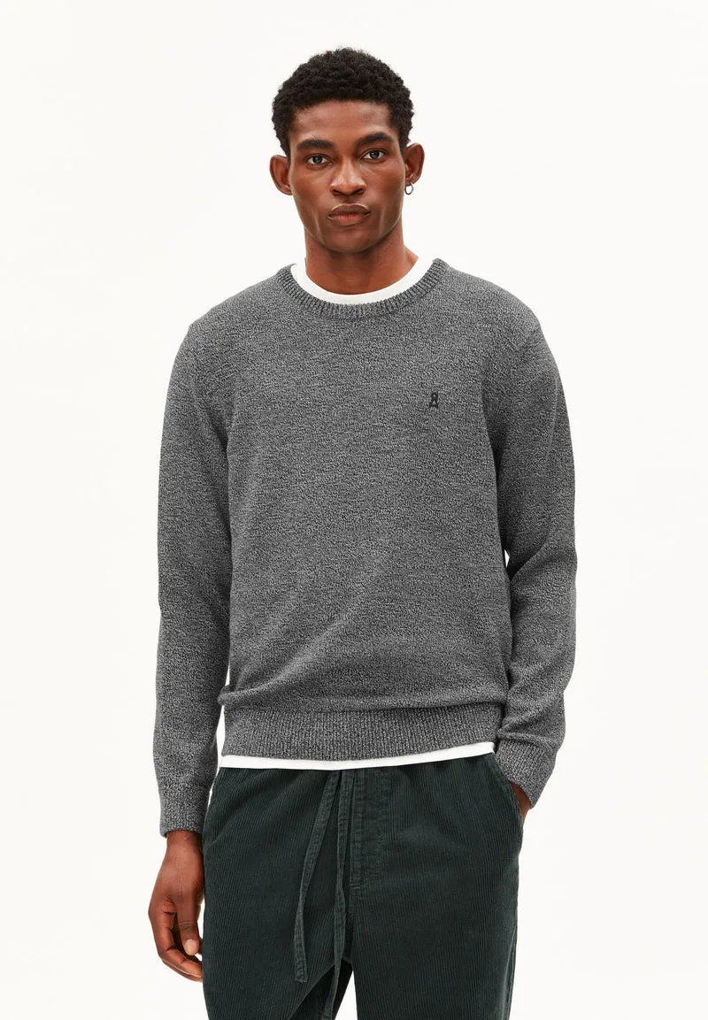 ALVAARIO STRICKPULLOVER | black-oatmilk