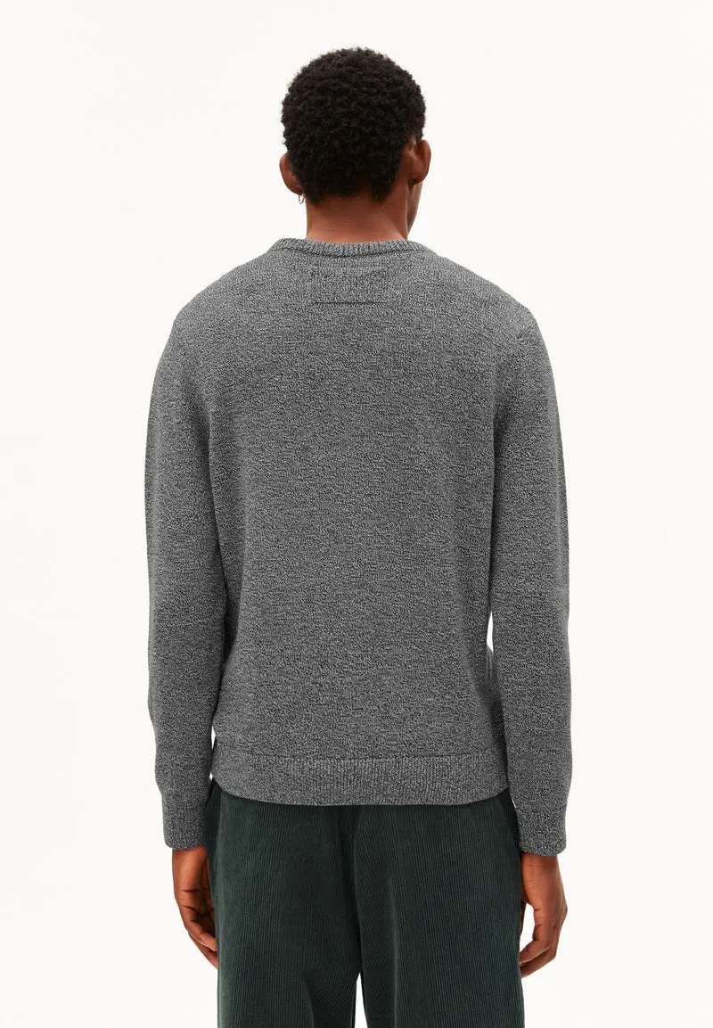 ALVAARIO STRICKPULLOVER | black-oatmilk