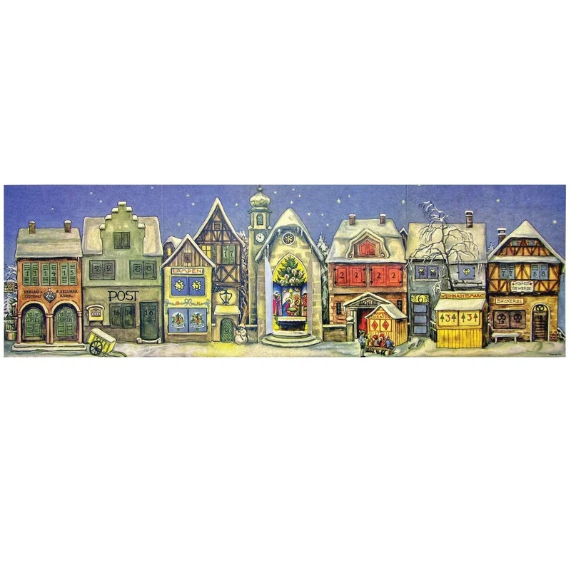 The little Town from 1946 | Freestanding Traditional Christmas Advent Calendar