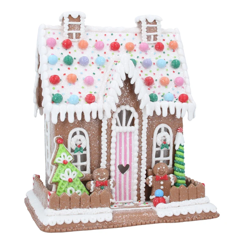 Light Up Gingerbread House | LED Christmas Ornament Candy House Decoration 29cm