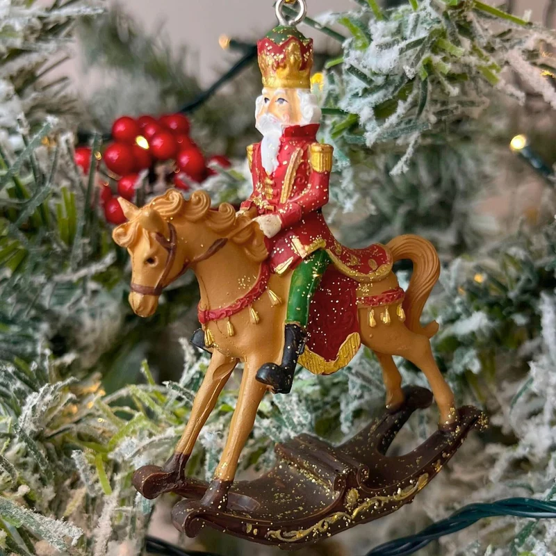 Nutcracker Christmas Bauble | Nutcracker Soldier Hanging Tree Ornament - 9.5cm