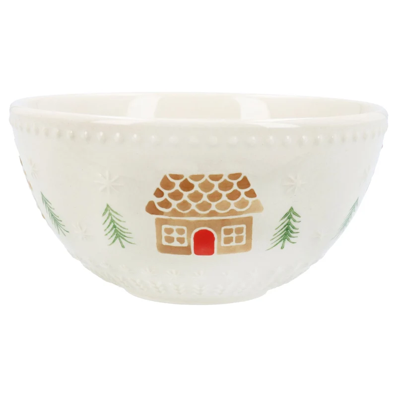 Gingerbread House Stoneware Bowl | Festive Christmas Snack Nibbles Bowl - 12cm
