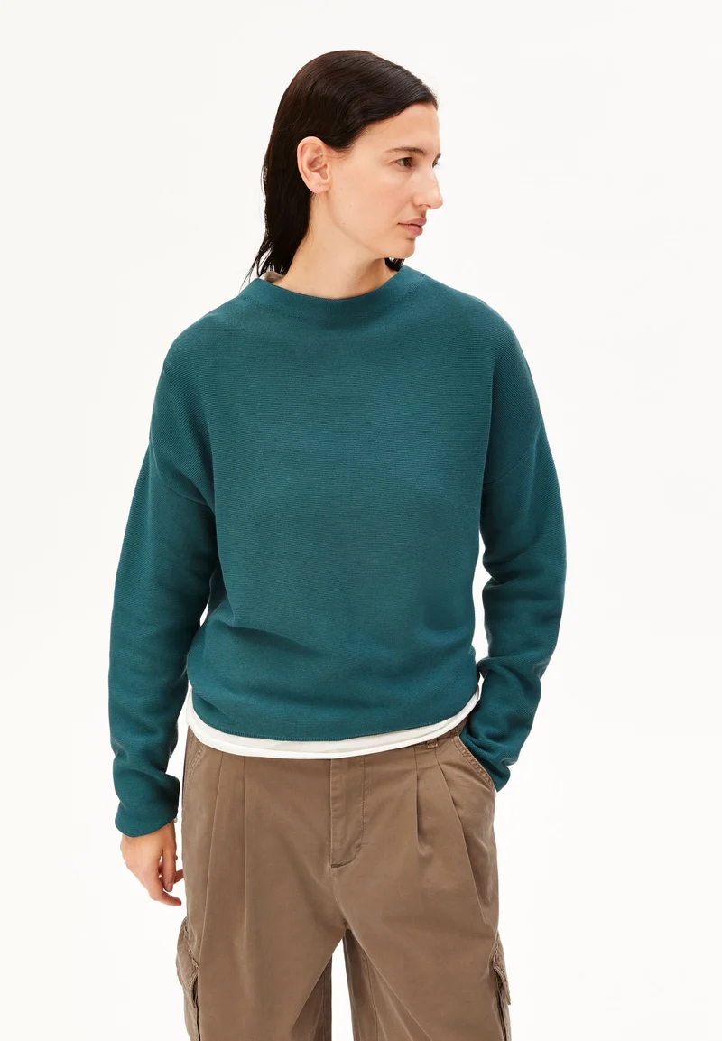 MERINAA LINKS-LINKS STRICKPULLOVER | petrol velvet