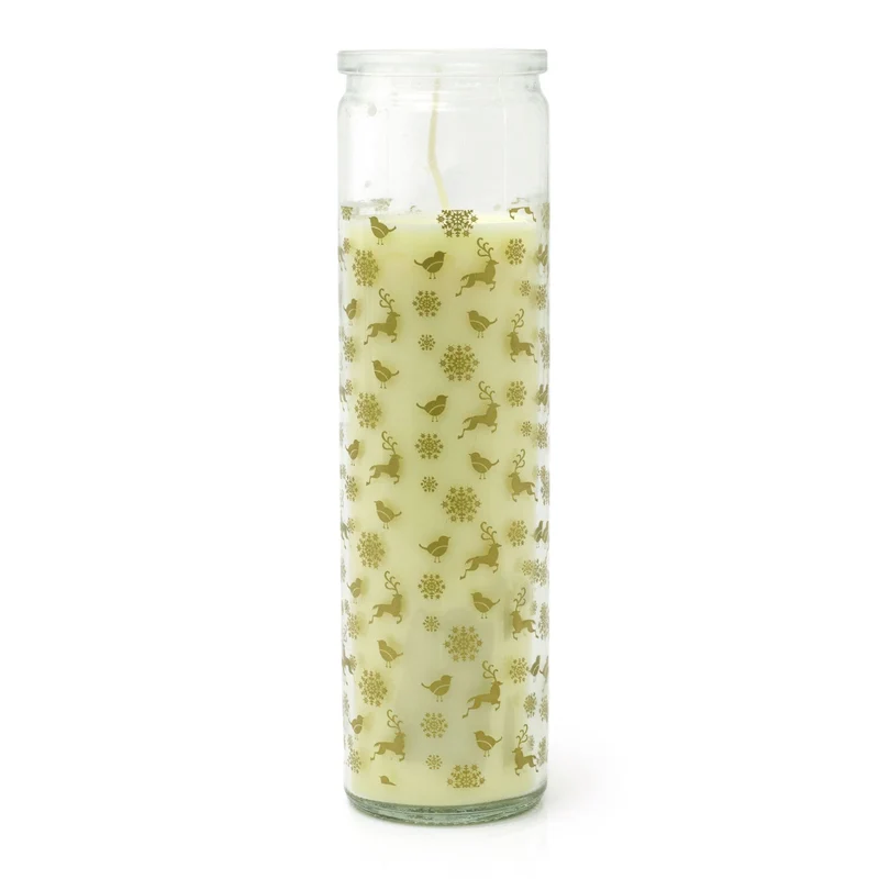 Christmas Advent Pillar Candle in Glass Jar | Traditional Christmas Candle 21cm