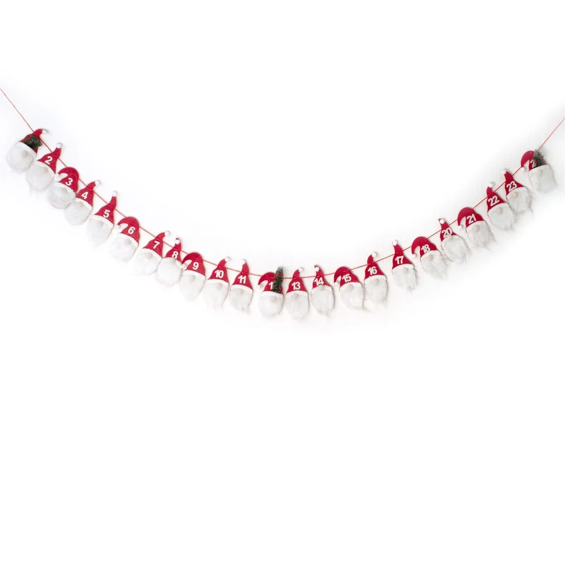 Gonks Christmas Advent Calendar | Reusable 24 Pocket Advent Calendar - 300cm