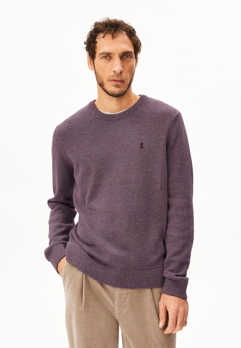 ALVAARIO STRICKPULLOVER | velvet red-moonlit lilac-dusty moon