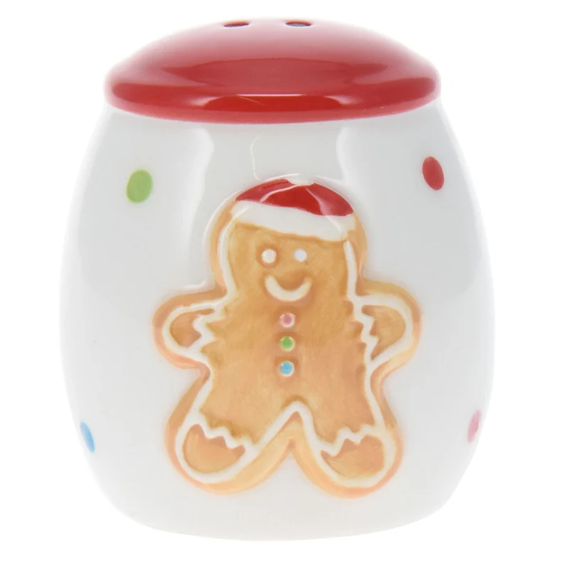 Christmas Gingerbread Salt & Pepper Shakers | White Ceramic Salt And Pepper Pots