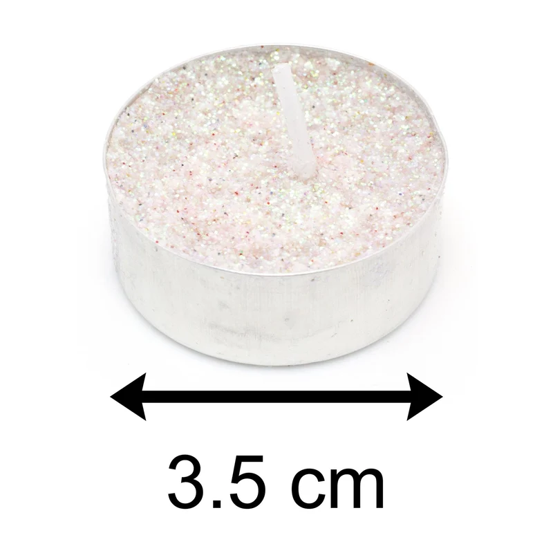 Pack Of 8 Silver Glitter Tealight Candles | Unscented Candle Tealights | Wedding Christmas Tealight Candles