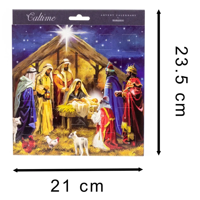 Christmas Advent Calendar Bethlehem Nativity Scene | Religious Advent Calendar Traditional Advent Calendar | Picture Advent Calendar Paper Advent Calendar - 21cm
