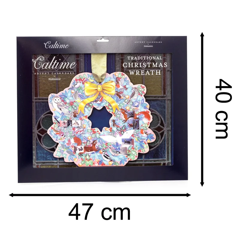 Christmas Advent Calendar Wreath | Pink Door Wreath Picture Advent Calendar