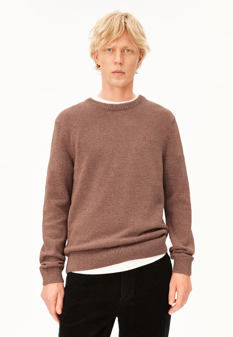ALVAARIO STRICKPULLOVER | earthshade-dark earth-oatmilk