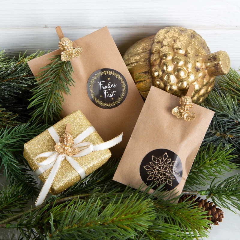 8 kleine Engel Weihnachtsklammern 3 cm goldfarben glitzernd