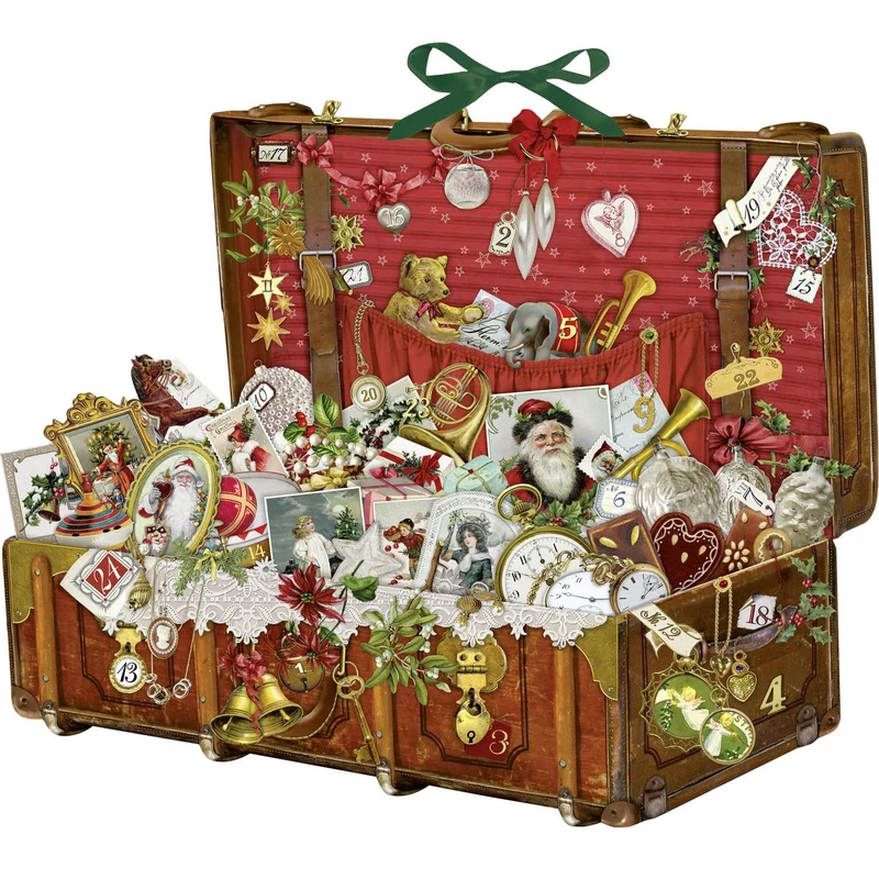 Vintage Suitcase Christmas Advent Calendar | Traditional Picture Advent Calendar