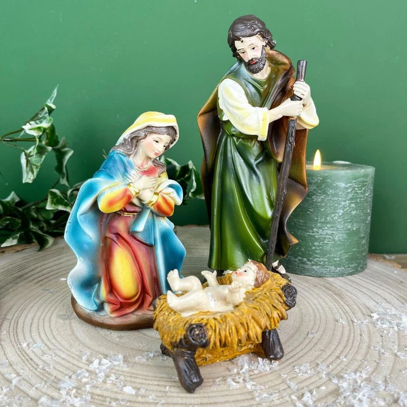 Large Traditional Deluxe Christmas Nativity Set Scene With 10 Detailed Figures