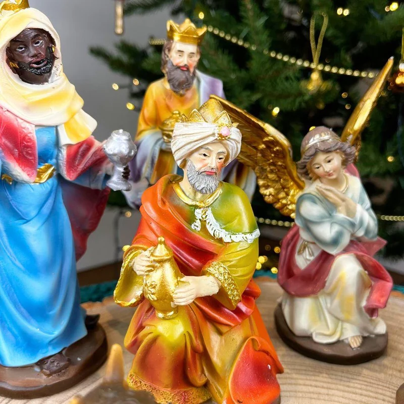 Large Traditional Deluxe Christmas Nativity Set Scene With 10 Detailed Figures