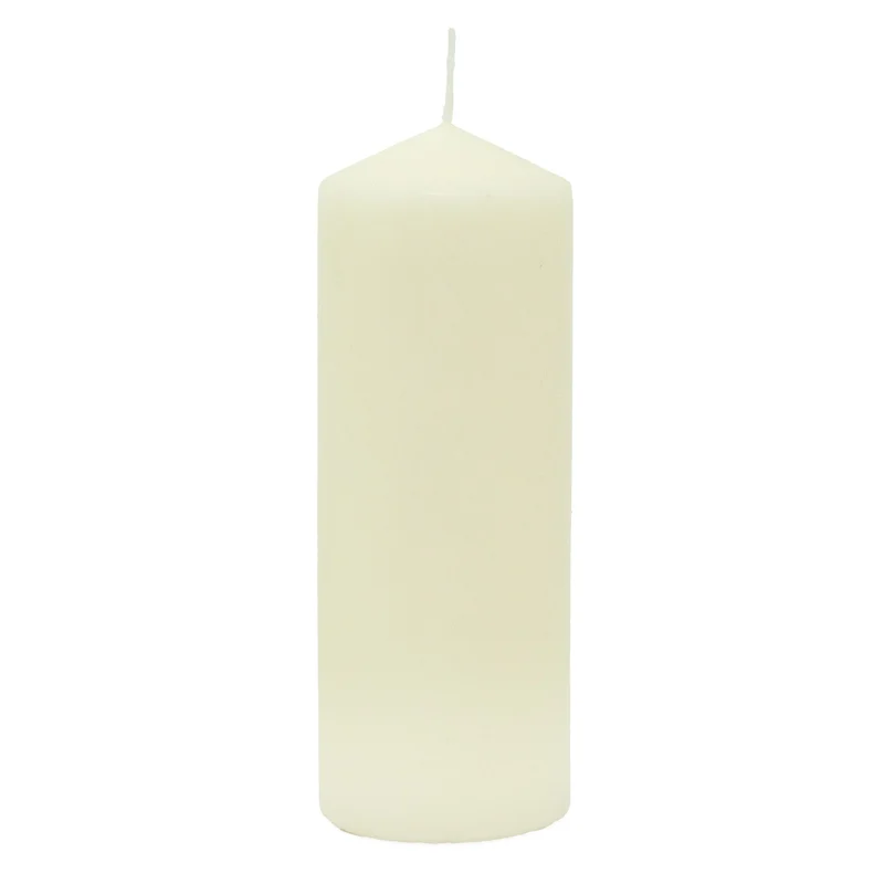 Unscented Ivory Pillar Candle | Tall Cream Church Pillar Candle - 20x7cm