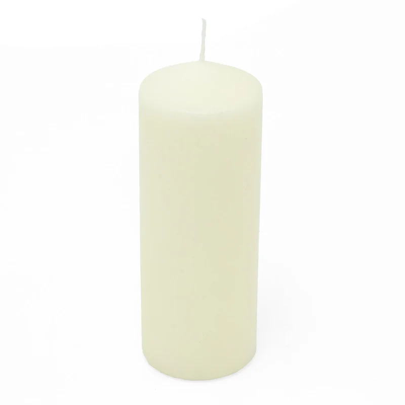 Unscented Ivory Pillar Candle | Tall Cream Church Pillar Candle - 20x7cm