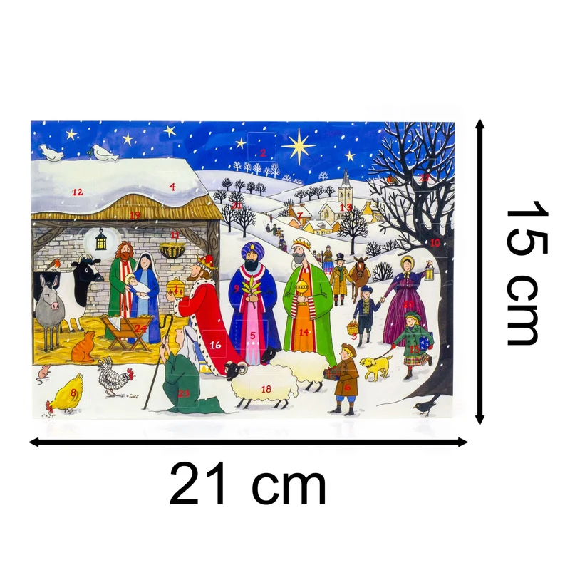 Jesus is Born - Nativity Christmas Advent Calendar Greetings Card & Envelope