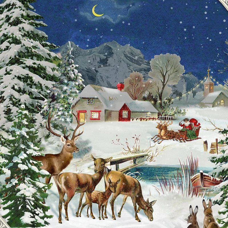 Winter Wildlife Lantern Christmas Advent Calendar | Traditional Advent Calendar