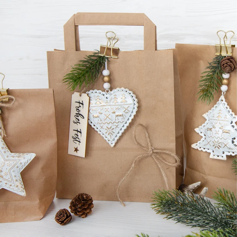 Frohes Fest Text Weihnachtsanhänger aus Holz Weihnachtsgeschenk Anhänger