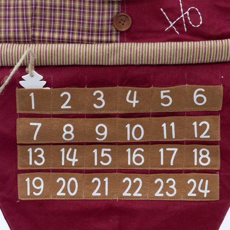 Santa Christmas Advent Calendar | Reusable 24 Pocket Advent Calendar - 70cm