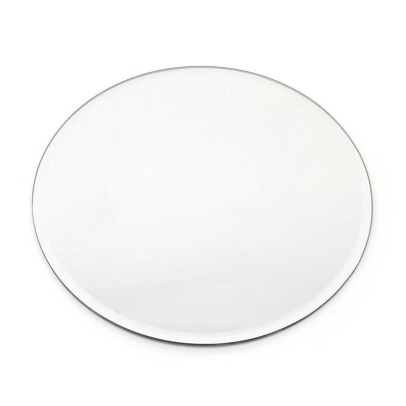 20cm Elegant Round Glass Coaster Decorative Mirror Plate | Mirror Glass Display Candle Plate | Mirrored Candle Tray Vanity Perfume Tray